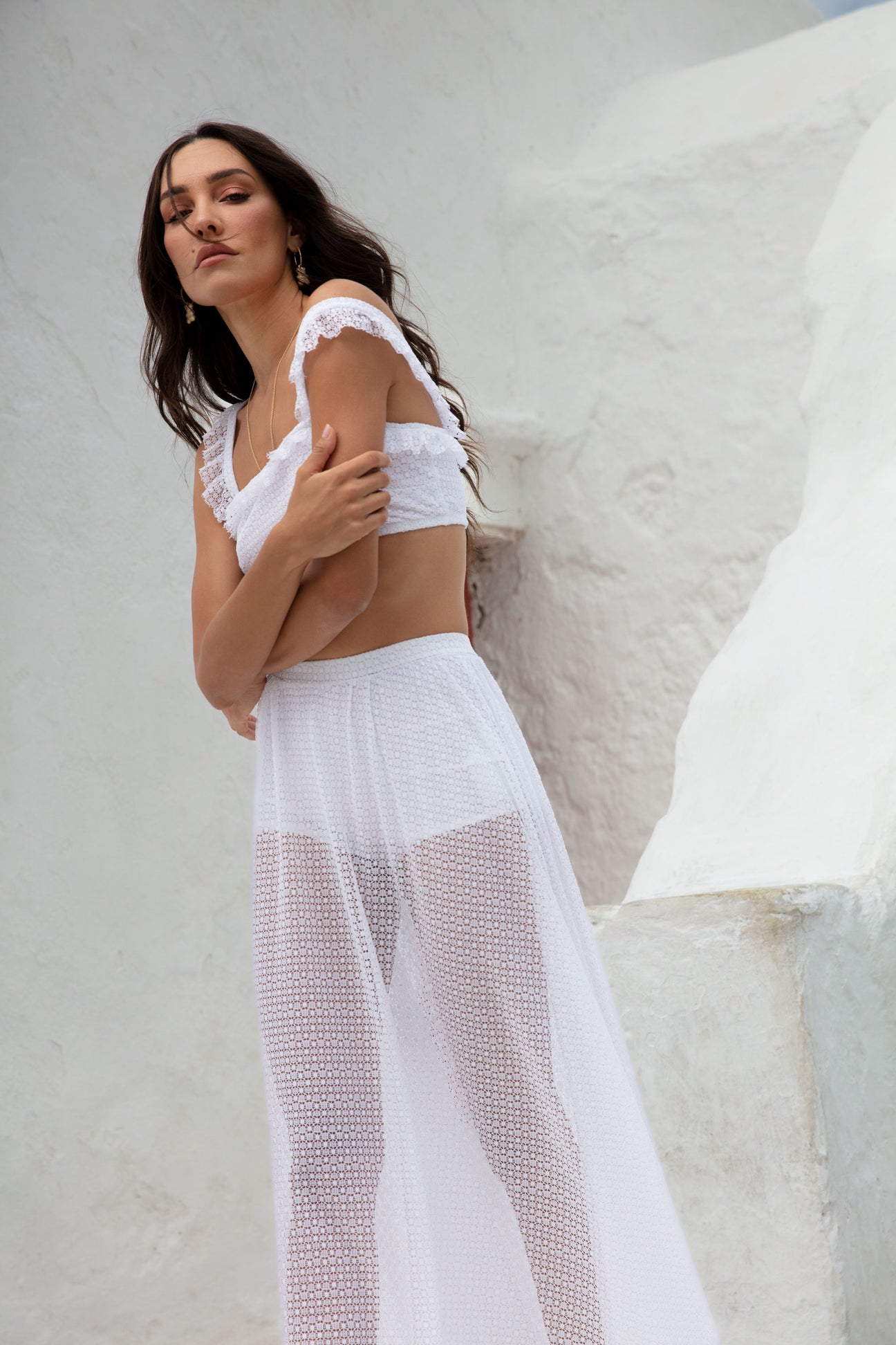 Milos - Flounce Crop Top